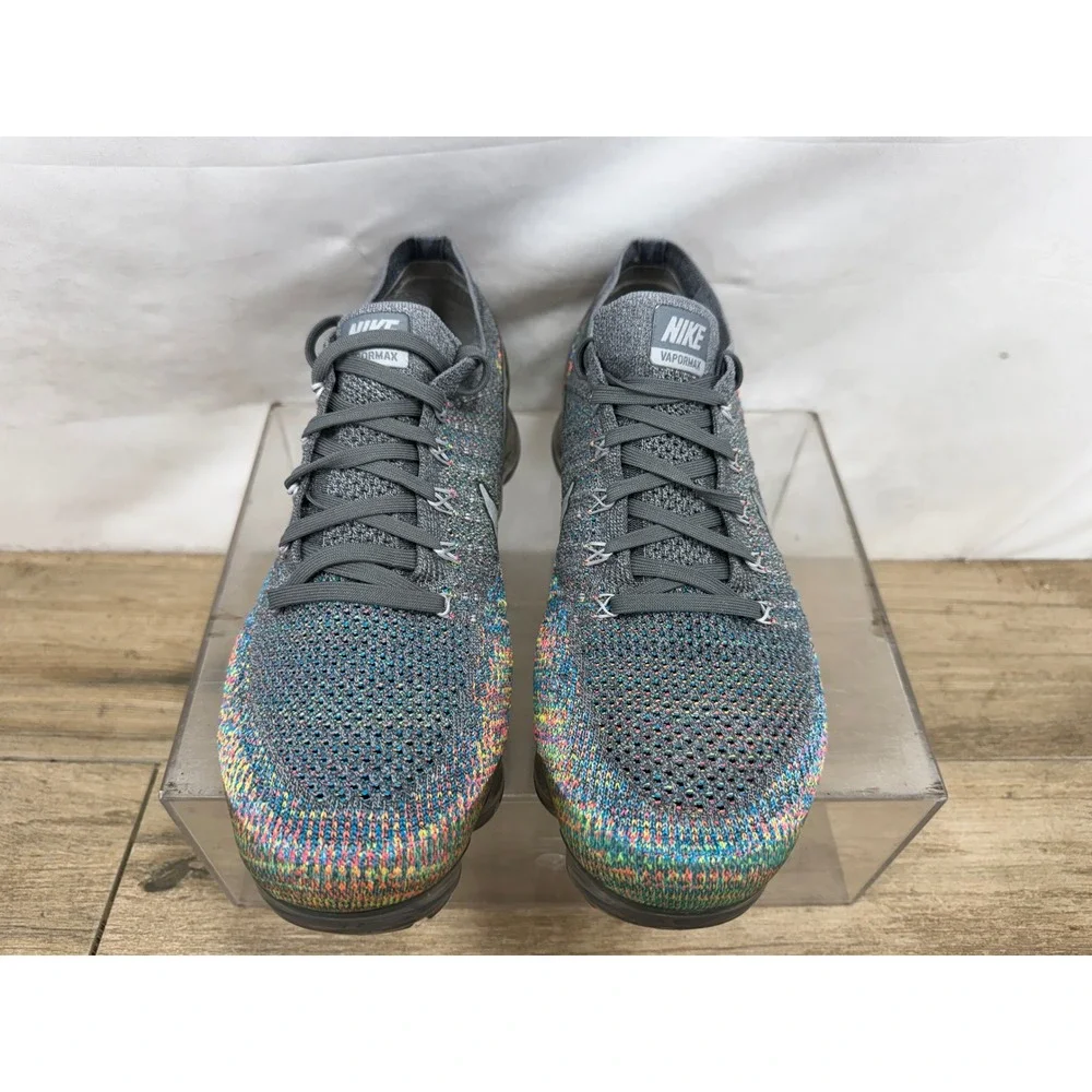 Nike Air VaporMax Flyknit Multi-Color Dark Grey Running Shoes 849558-019 Mens 9